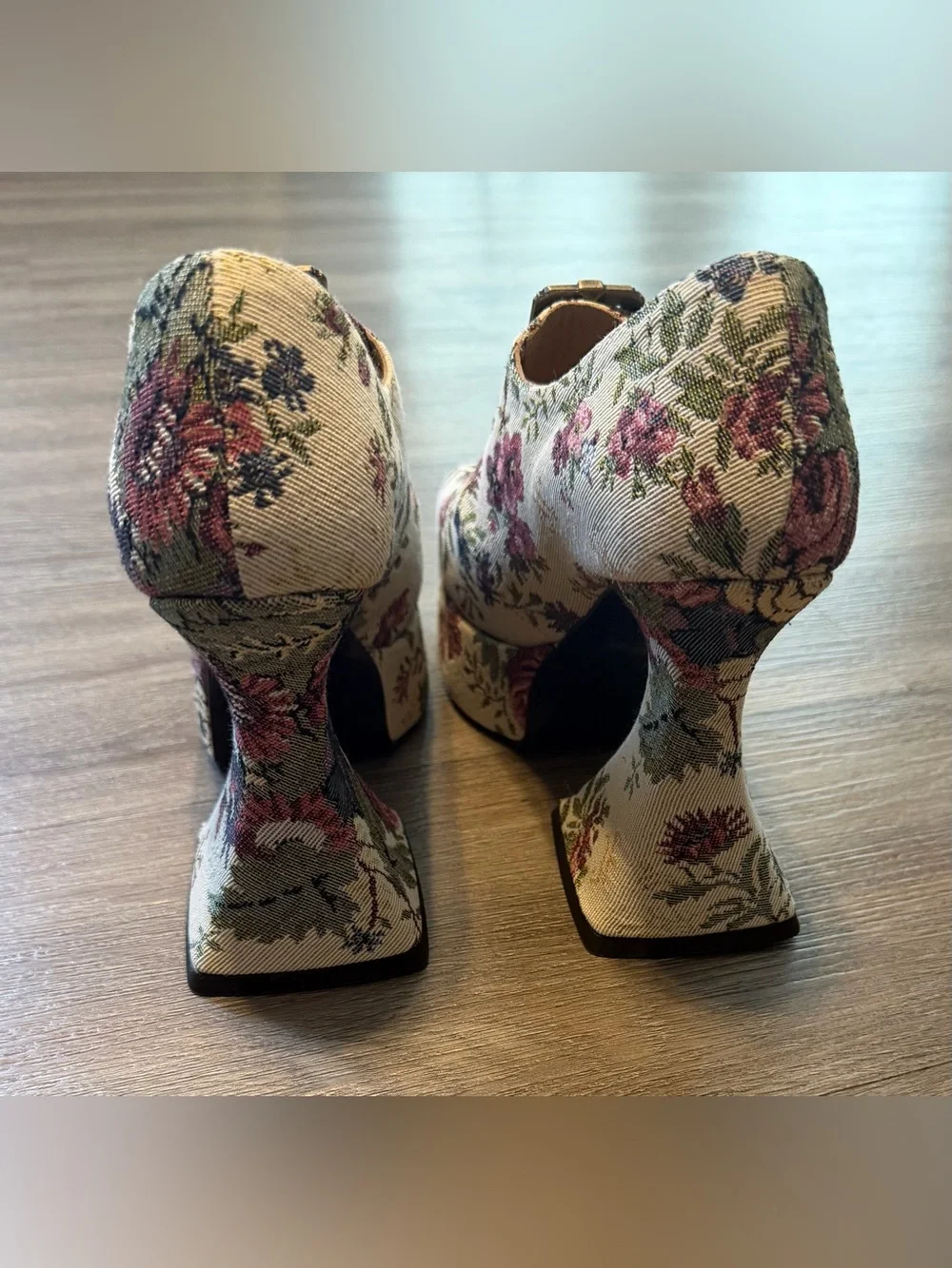 John Fluevog Mega Munster Tapestry Heels 9W